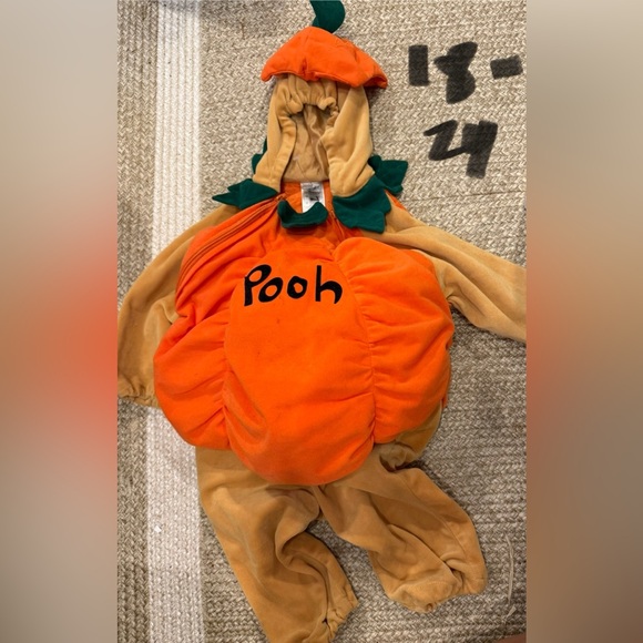 Pooh Pumpkin Vintage Costume for Kids - Orange and Tan - Picture 1 of 1